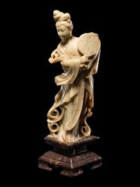 Four Chinese Carved Soapstone Figures of Immortals