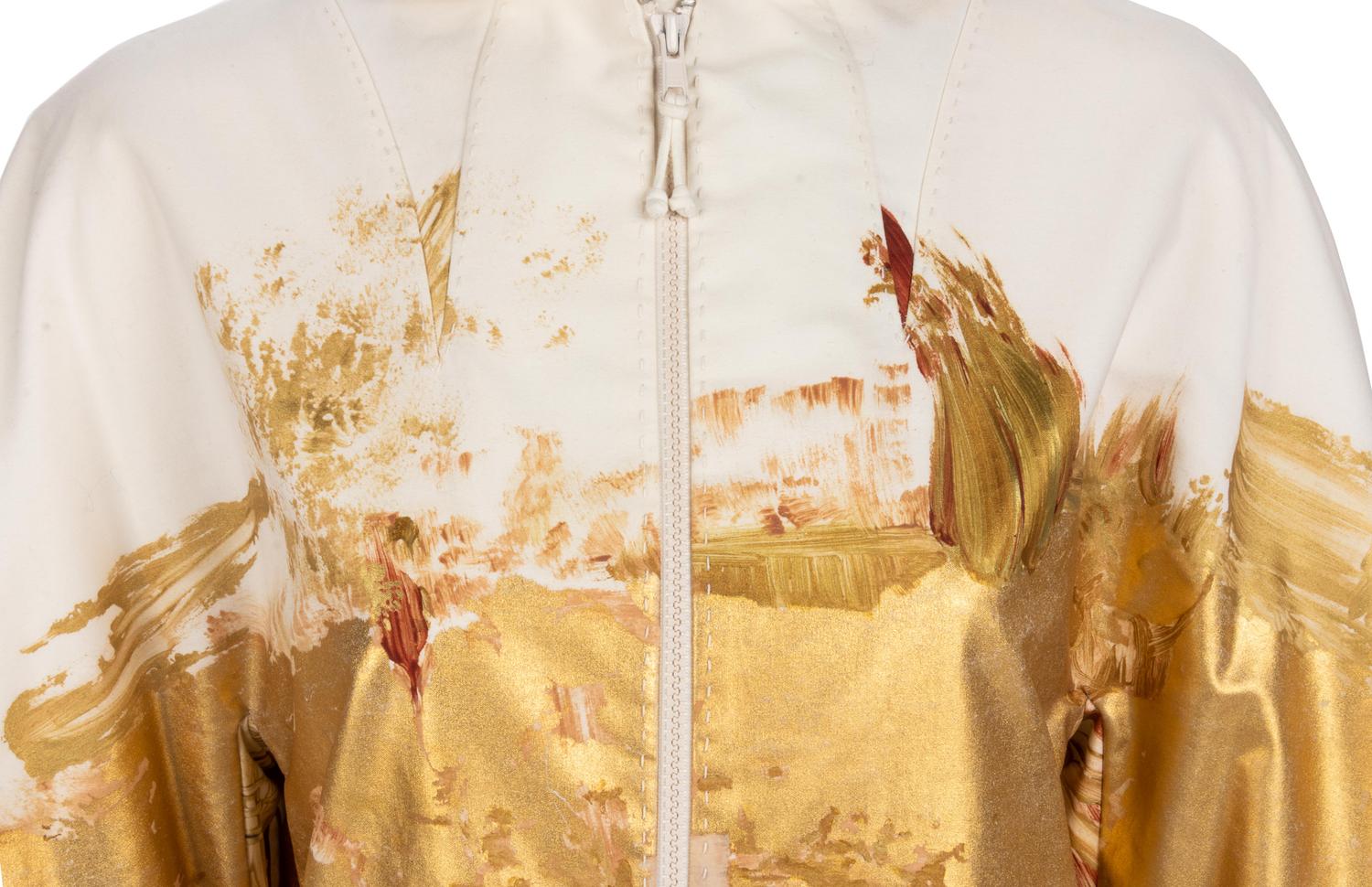 Chado Ralph Rucci Gold Painted Cotton Jacket, 1990-2000s