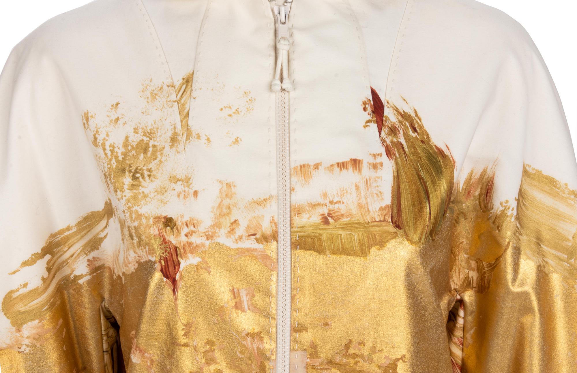 Chado Ralph Rucci Gold Painted Cotton Jacket, 1990-2000s