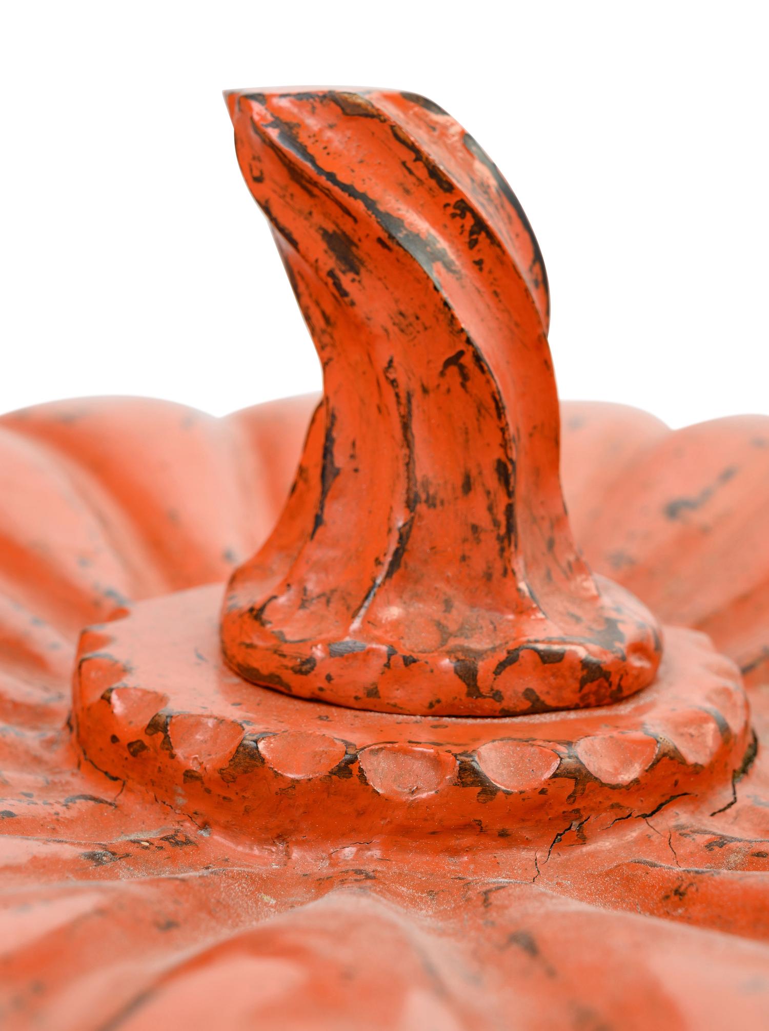 A Large Burmese Red and Black Lacquered Pumpkin-Form Storage Box
