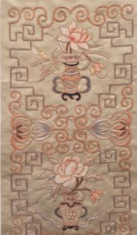 A Chinese Metallic Thread Embroidered Panel