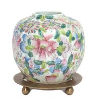 A Chinese Famille Rose Porcelain Vase Height 4 3/4 inches.