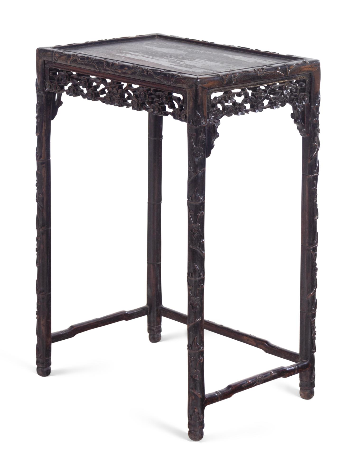 A Chinese Carved Rosewood Side Stand