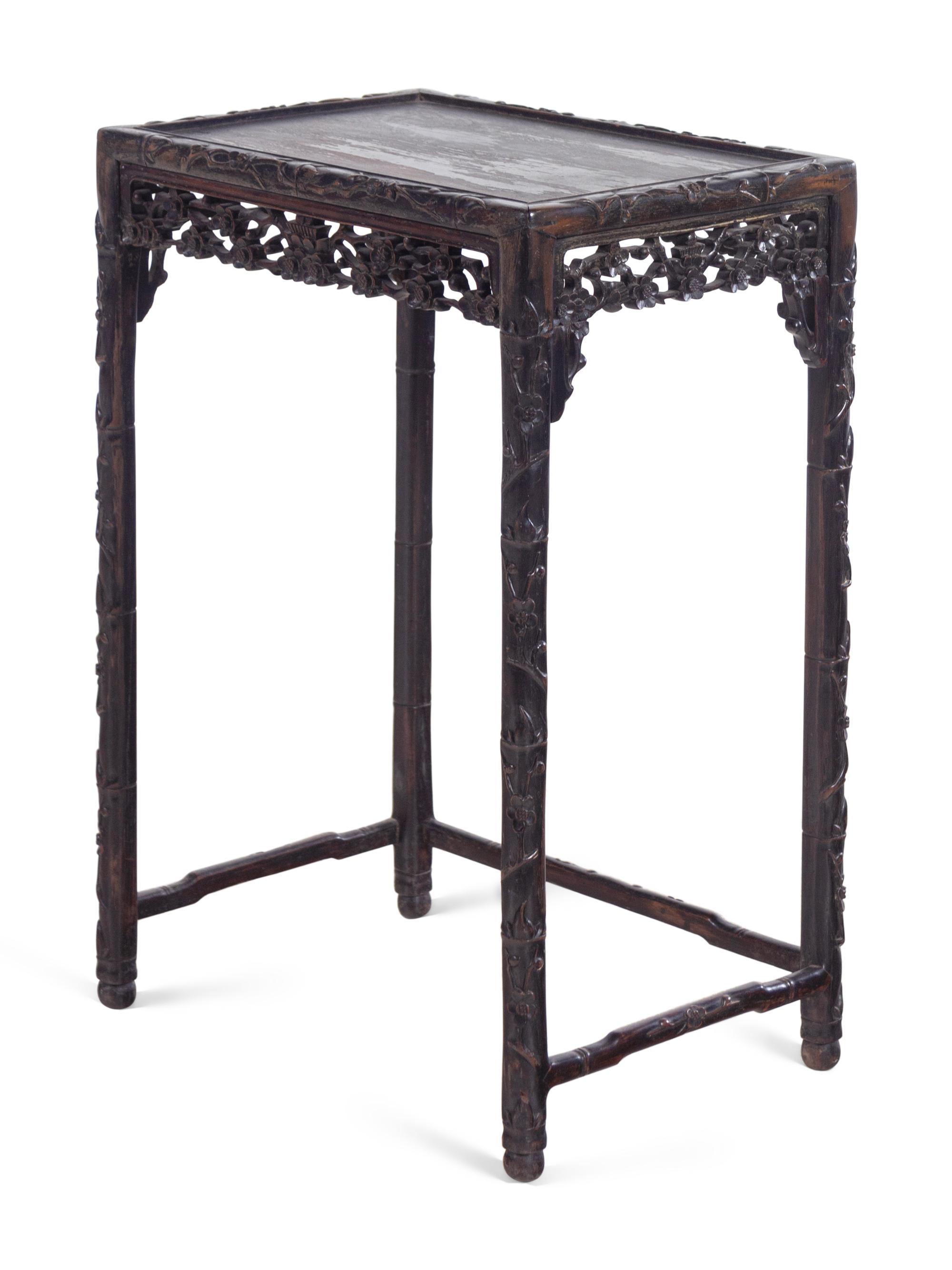 A Chinese Carved Rosewood Side Stand