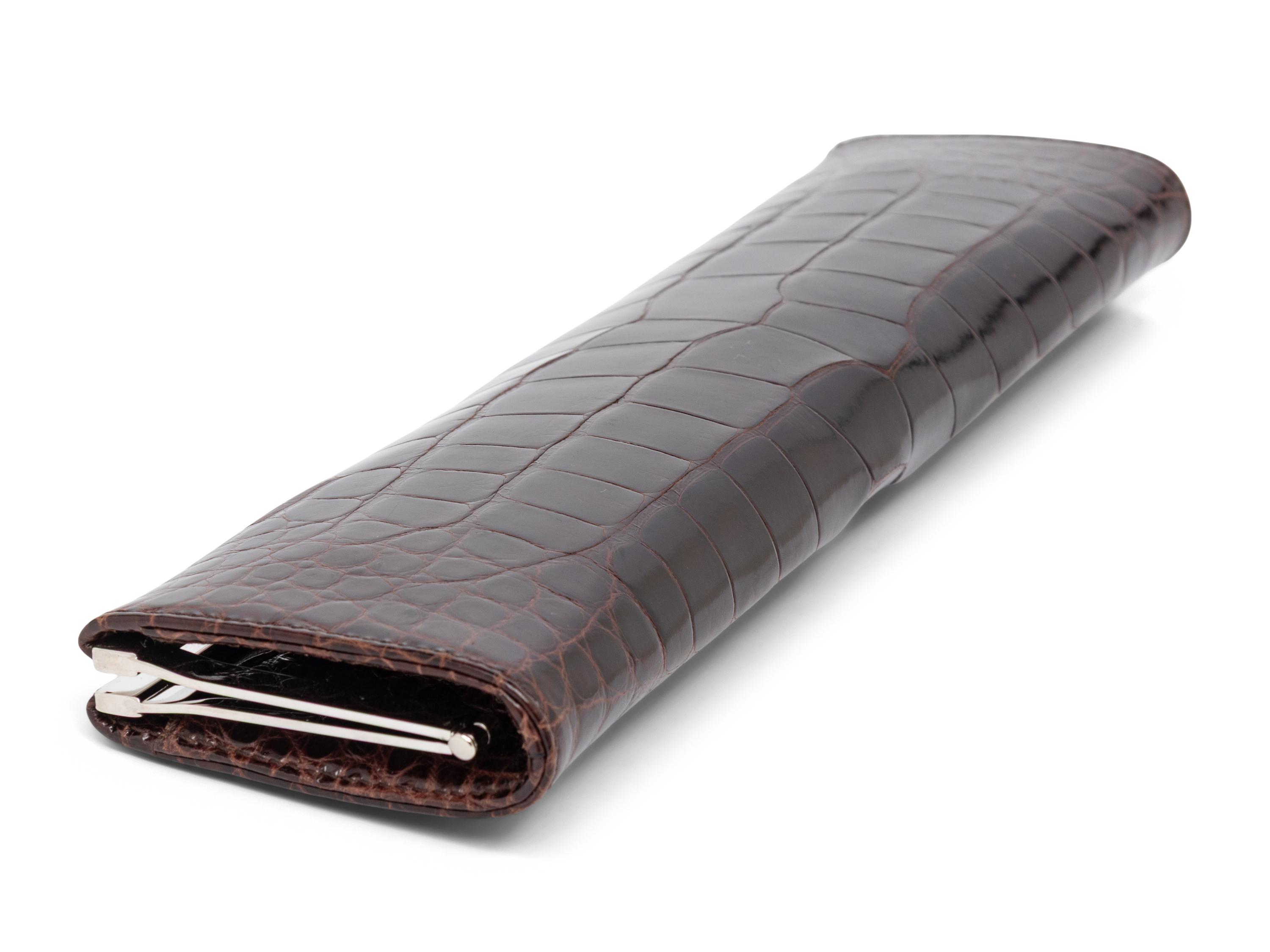 TOM FORD FOR GUCCI, DARK BROWN ALLIGATOR CLUTCH,1998