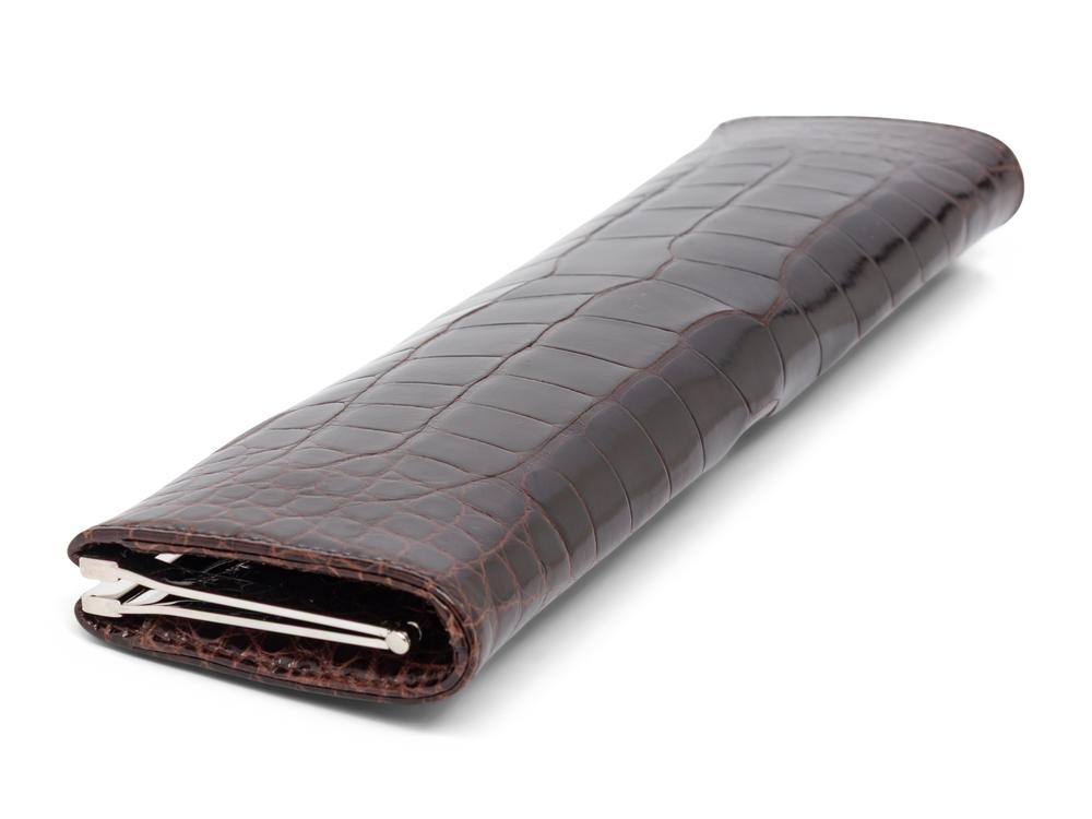 <em>TOM FORD FOR GUCCI, DARK BROWN ALLIGATOR CLUTCH,1998</em>