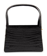 Judith Leiber Black Crocodile Handbag with Lion Release Clip