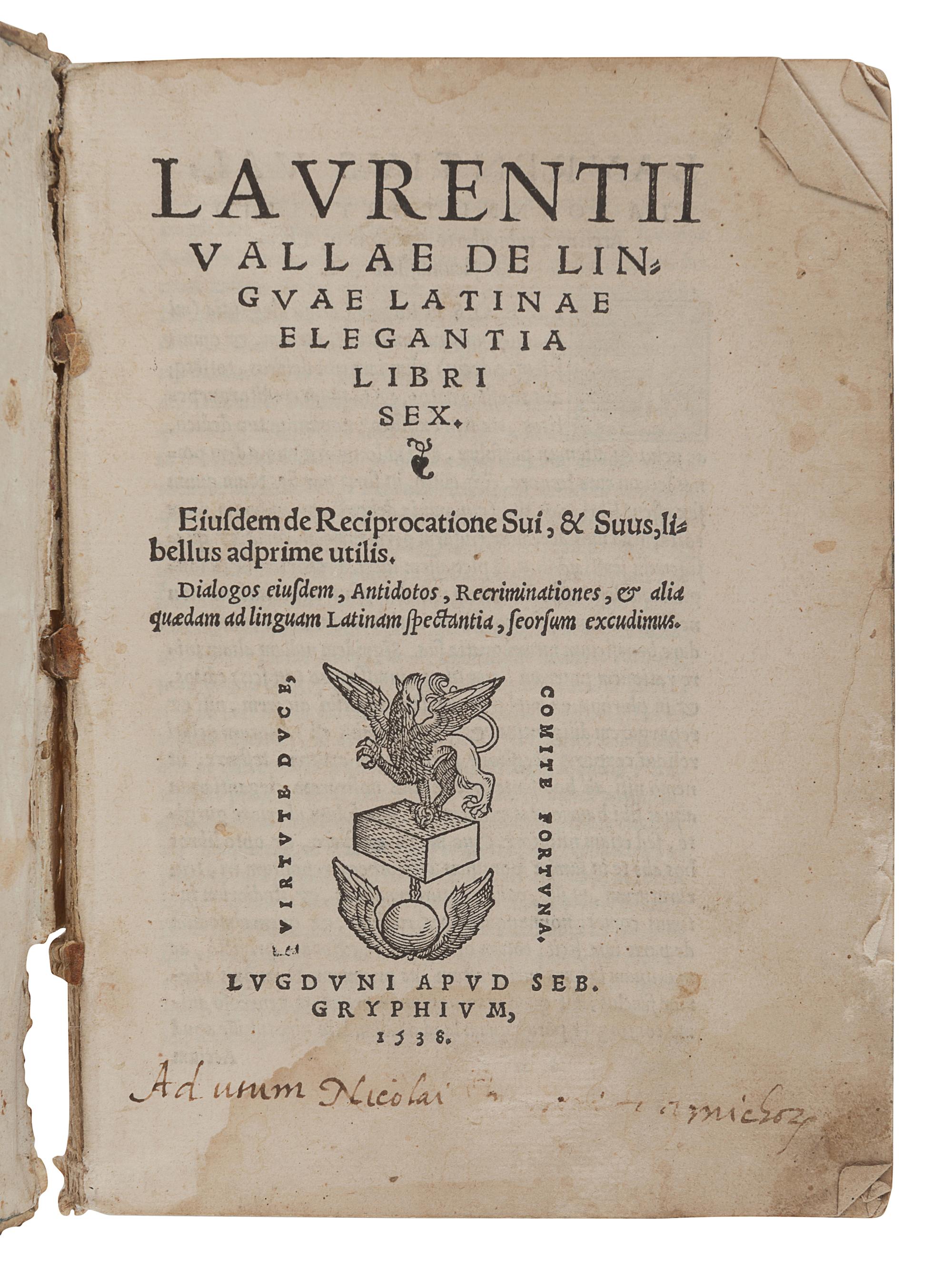 [16th CENTURY PRINTING - LYON]. A group of 3 works, comprising: