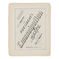 [EMANCIPATION]. A pair of musical compositions relating to emancipation, comprising: