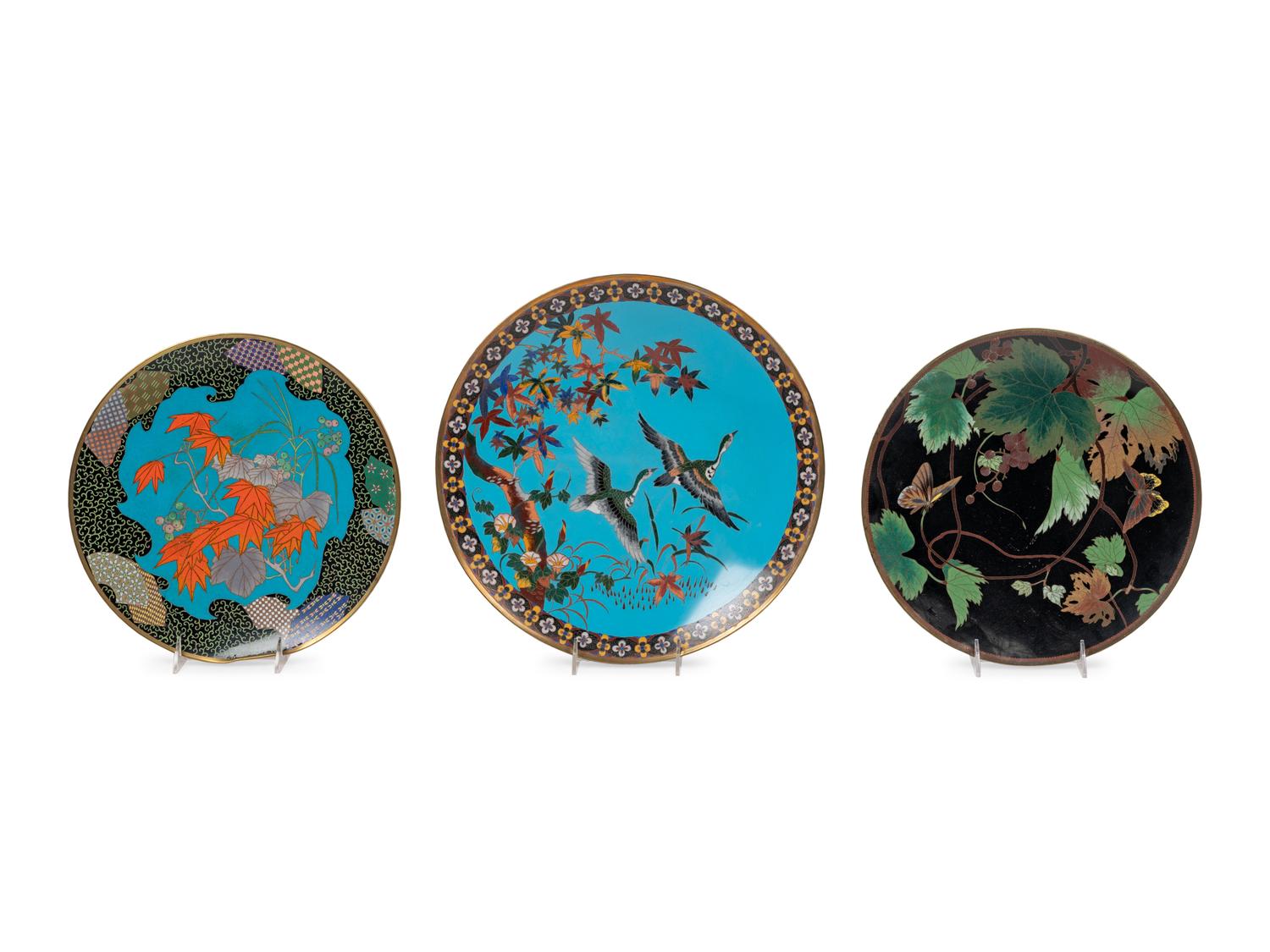 13 Japanese Cloisonné Plates