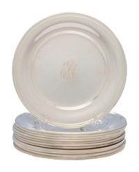 A Set of Twelve American Silver Bread Plates