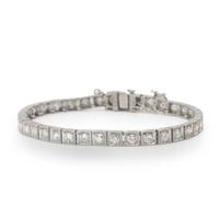 PLATINUM AND DIAMOND LINE BRACELET WITH A YELLOW GOLD JACKET