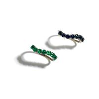 PAIR OF WHITE GOLD, SAPPHIRE, AND SYNTHETIC EMERALD RINGS