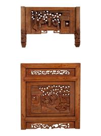 A Pair of Chinese Carved Wood Panels