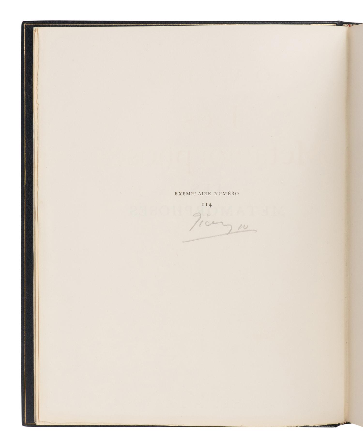 [ARTIST BOOK]. -- [PICASSO, Pablo (1881-1973), illustrator]. OVID (43 BCE-17 CE). Les Metamorphoses. Lausanne: Albert Skira Editeur, 1931.