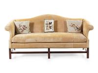 A George III Style Suede-Upholstered Mahogany Sofa