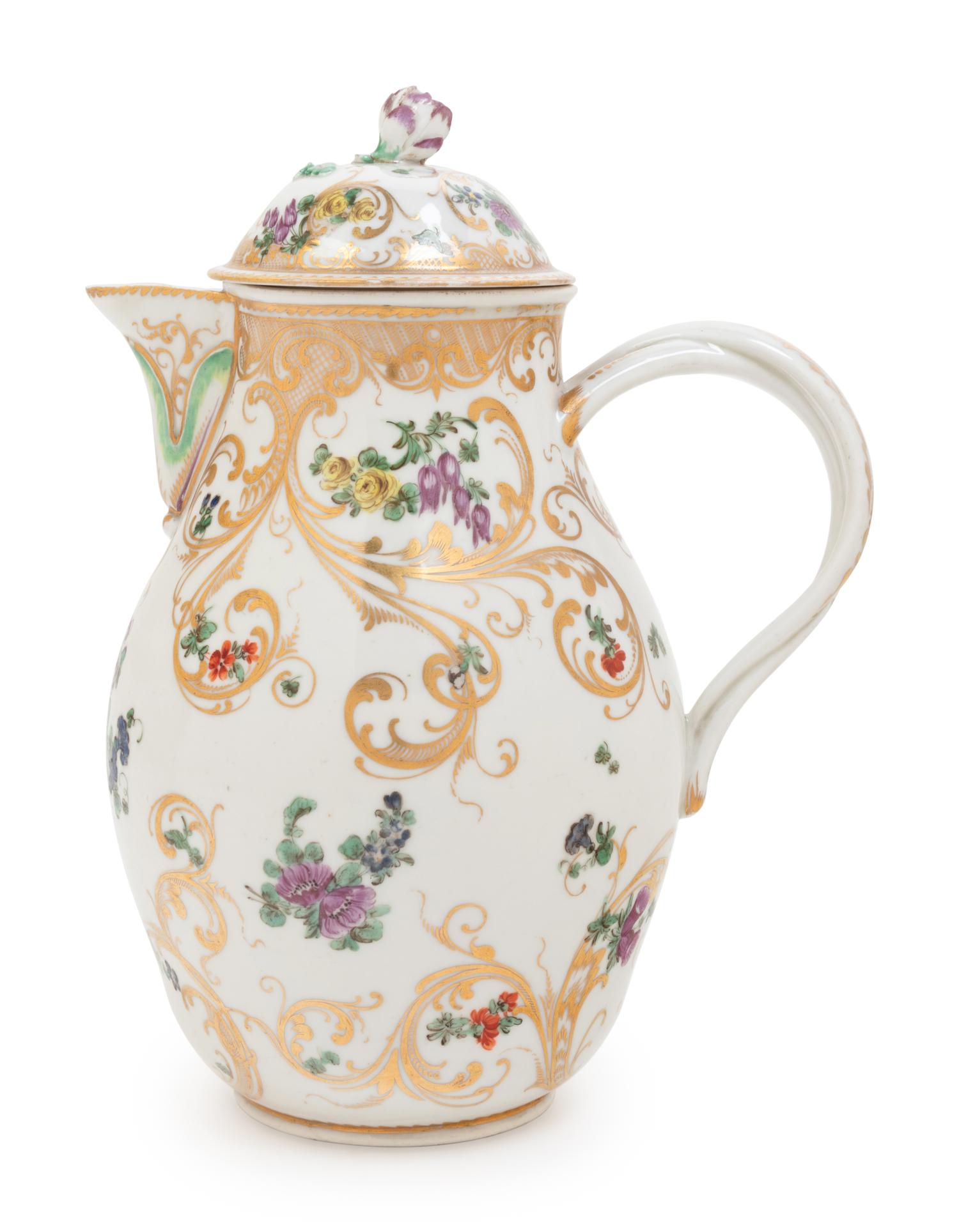A Bristol Porcelain Covered Milk Jug