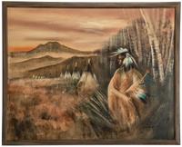 Landscape with Tipis and and Figure