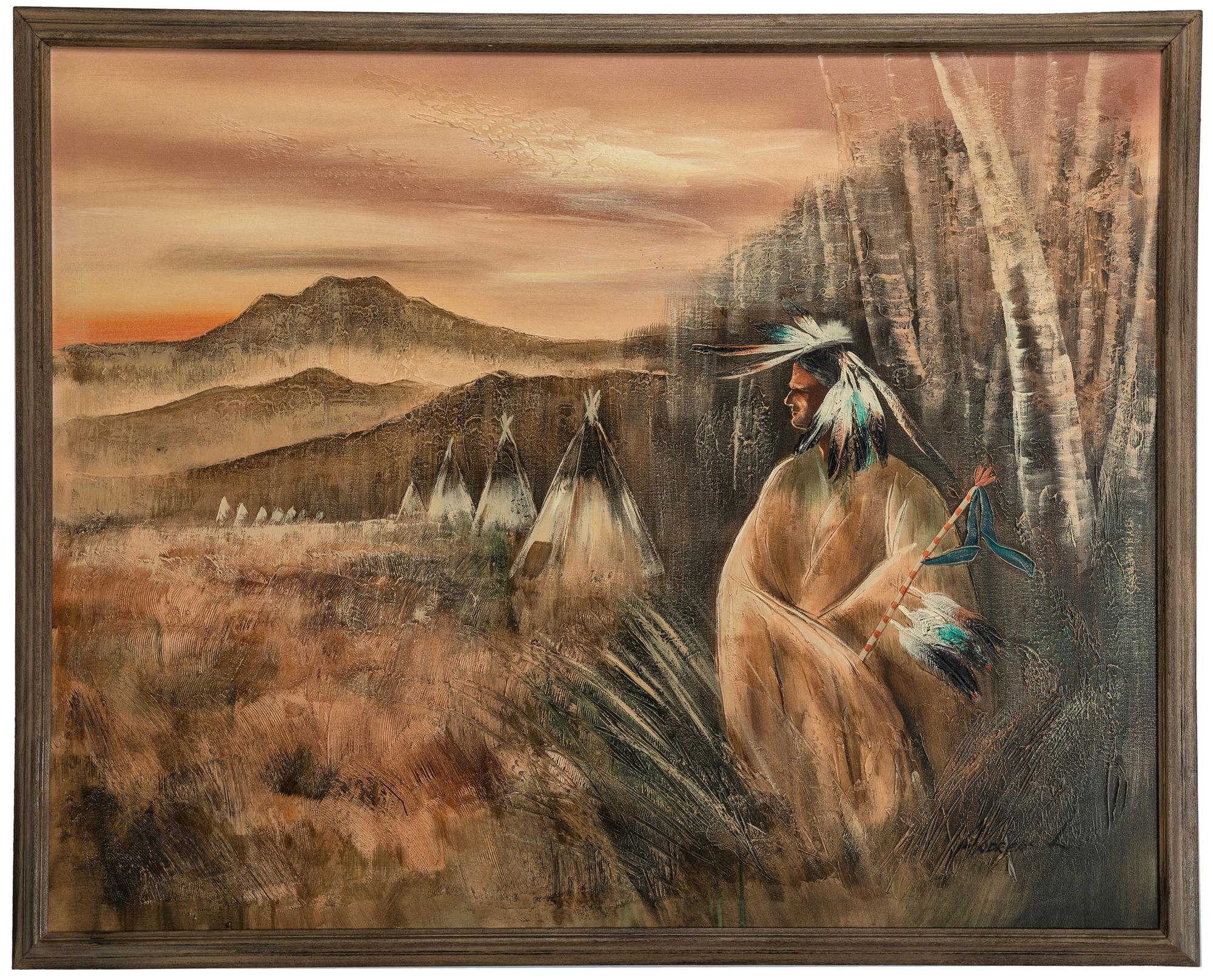 Landscape with Tipis and and Figure