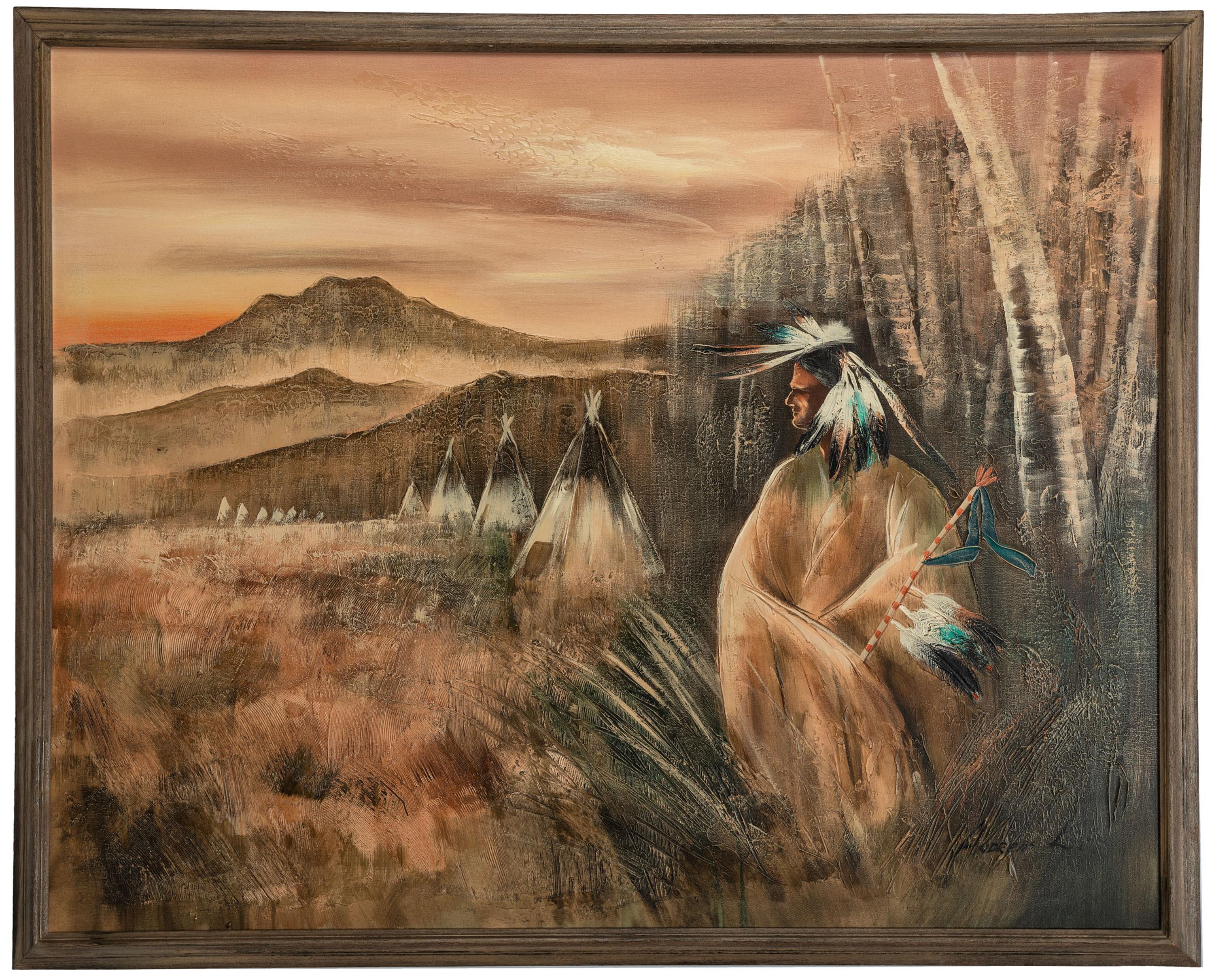Landscape with Tipis and and Figure
