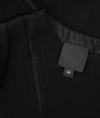 Ralph Rucci Wool Crepe Short Sleeve Dress with Net Inserts