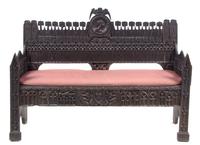 A Gothic Revival Oak Bench Width 59 1/2 inches. — 19TH CENTURY WITH EARLIER ELEMENTS