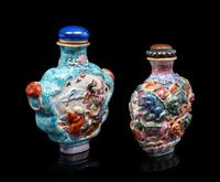 Two Famille Rose Porcelain Snuff Bottles