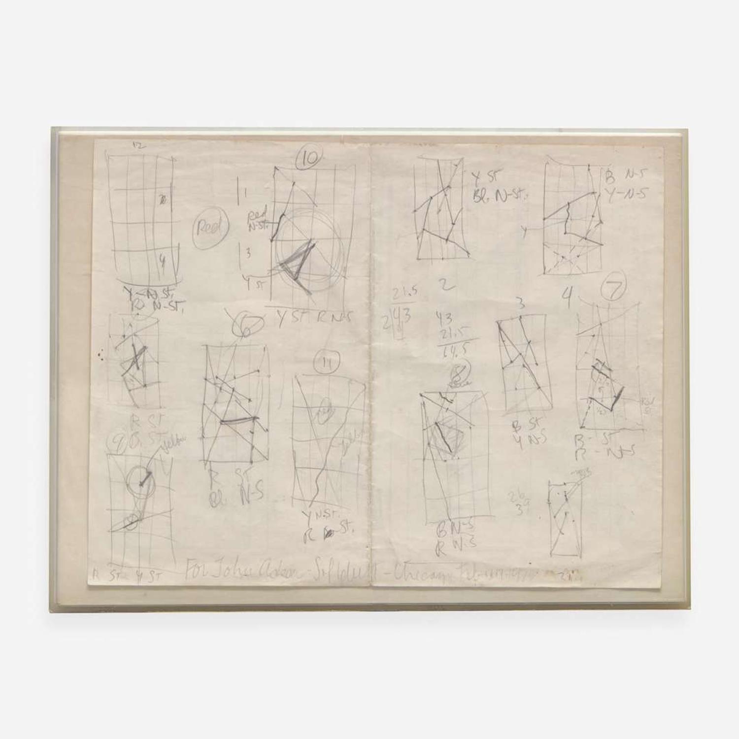 Sol LeWitt (American, 1928-2007) Working Drawing for Wall Drawing #281, Art Institute of Chicago, 1976