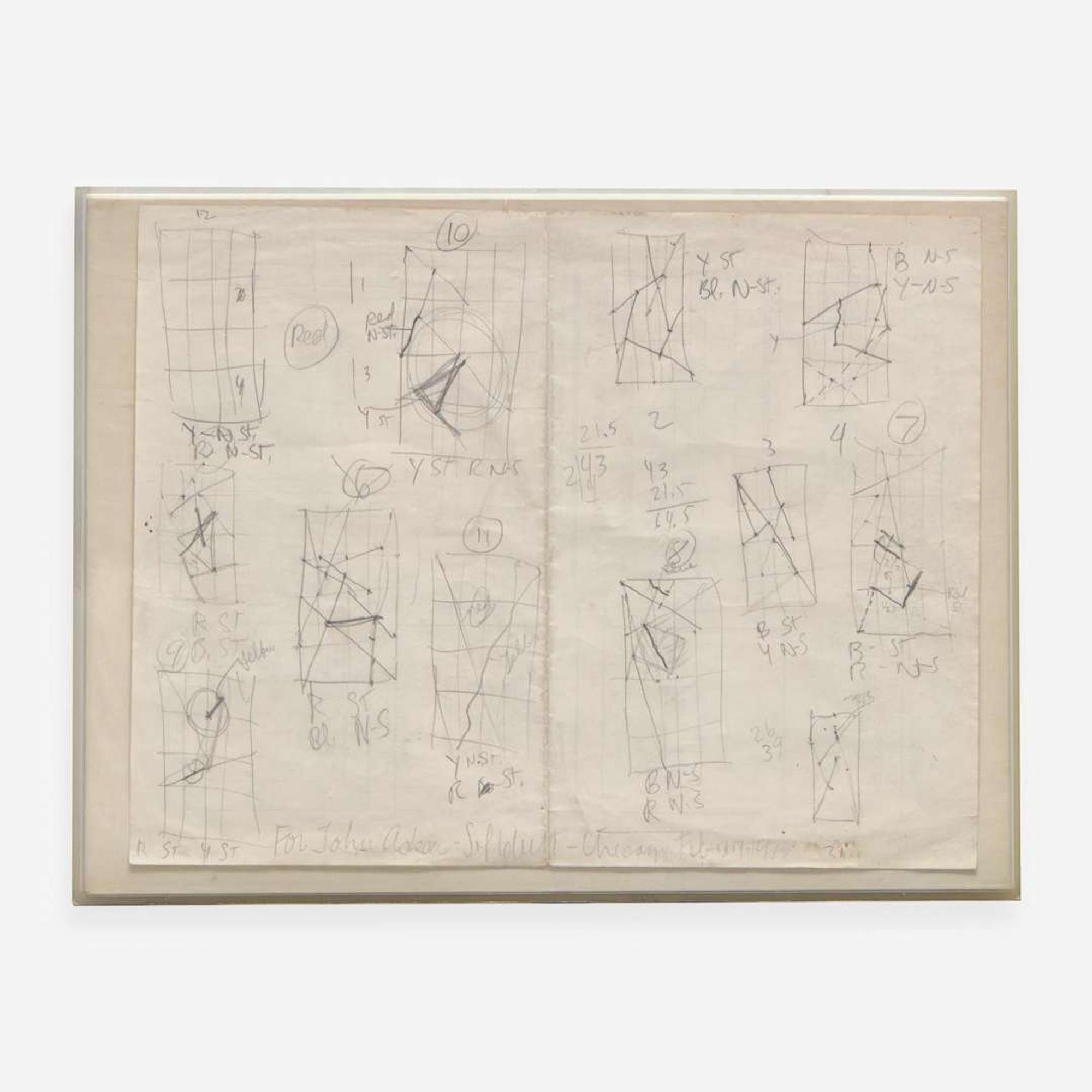 Sol LeWitt (American, 1928-2007) Working Drawing for Wall Drawing #281, Art Institute of Chicago, 1976
