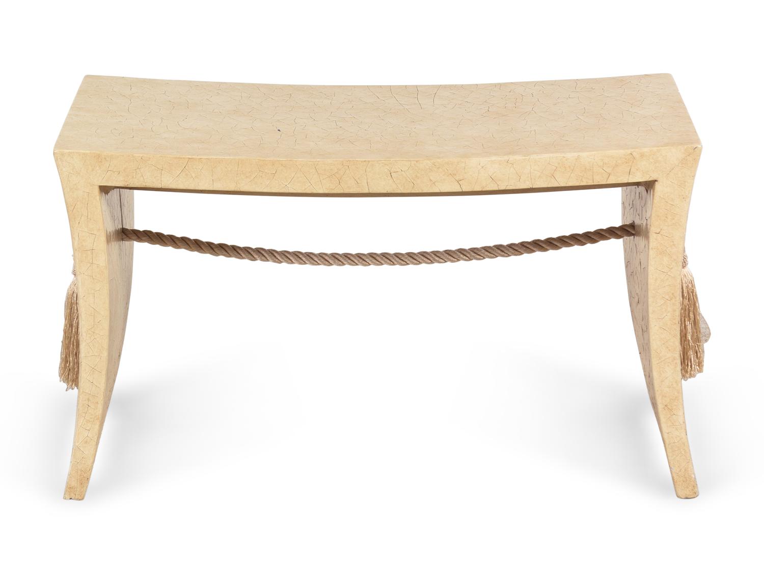 A Baker Crackle-Finished Bench