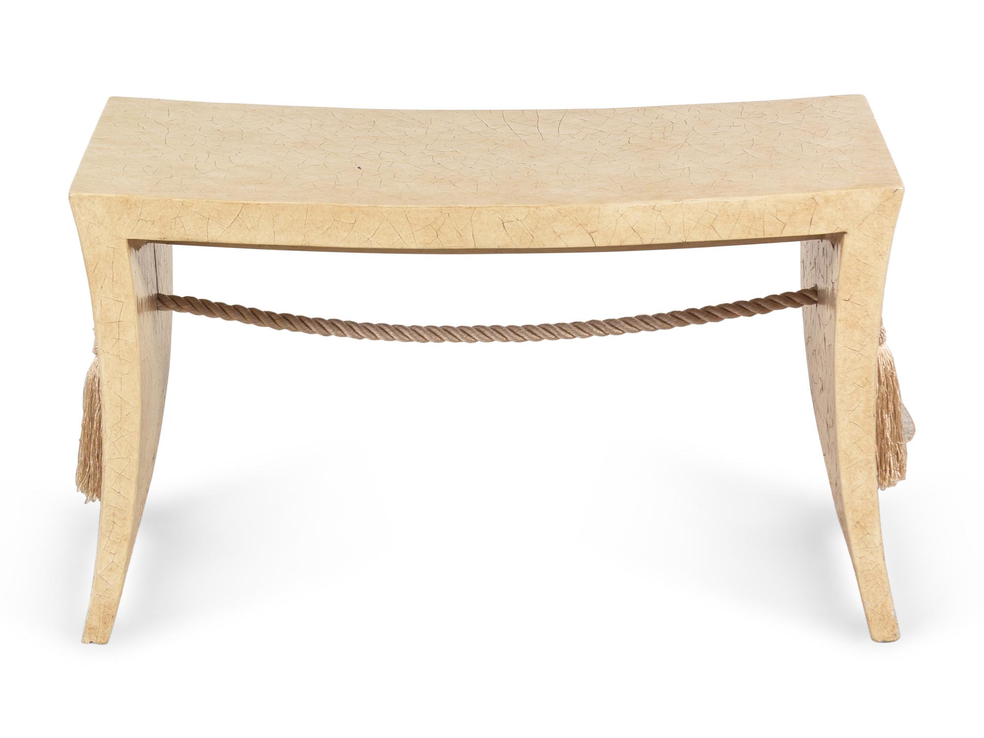 A Baker Crackle-Finished Bench