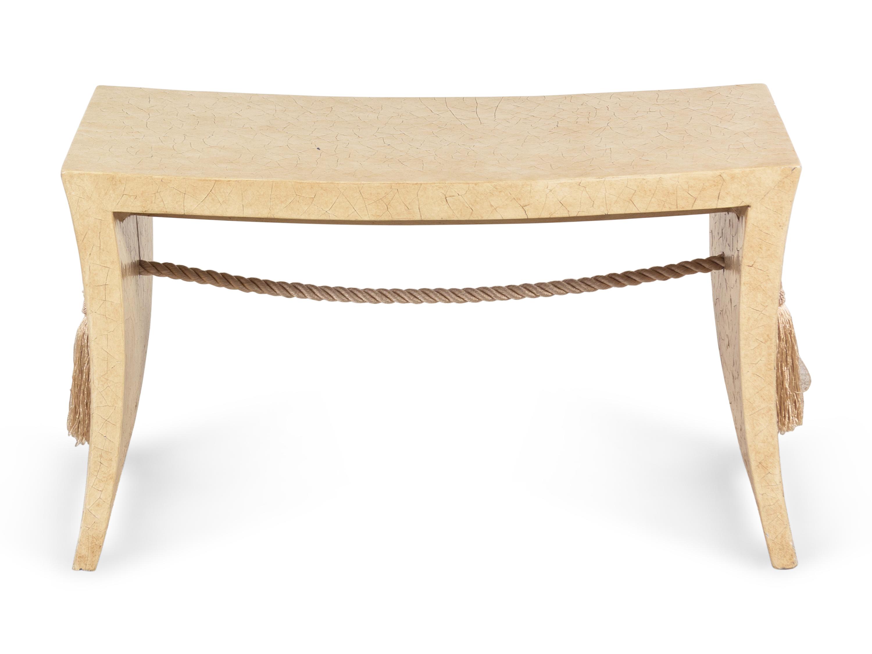 A Baker Crackle-Finished Bench