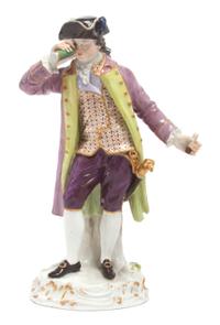 A Meissen Porcelain Figure Height 8 1/4 inches.