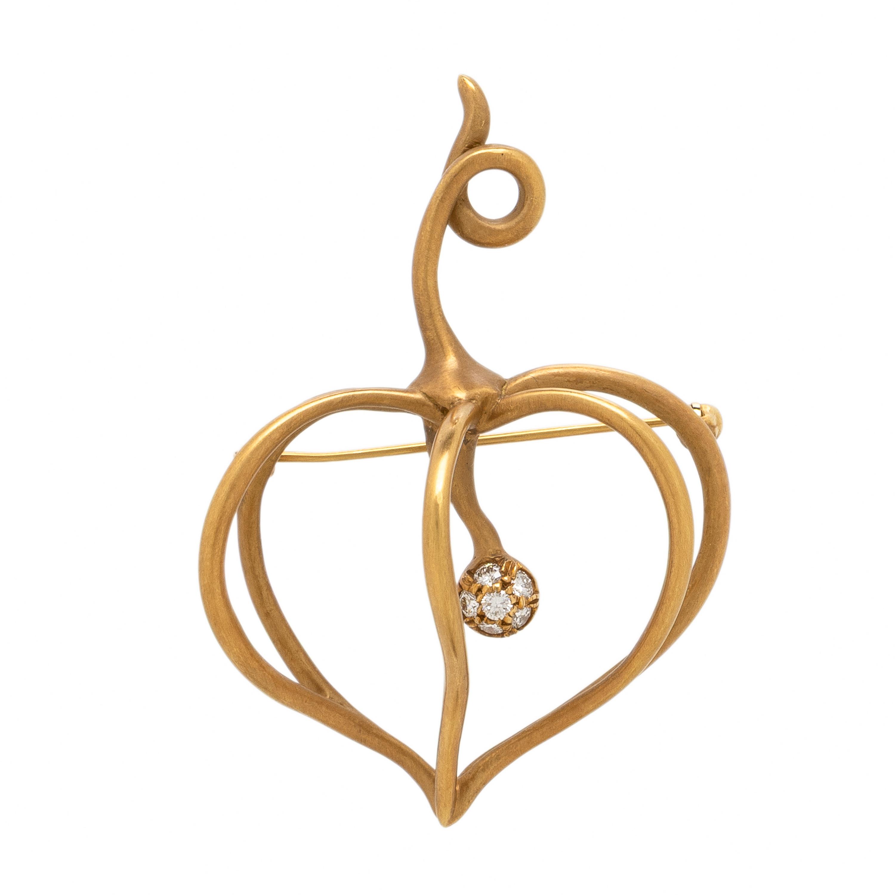 Angela Cummings, Yellow Gold and Diamond Lantern Brooch