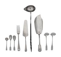 A Collection of English Silver Flatware and Serving Articles