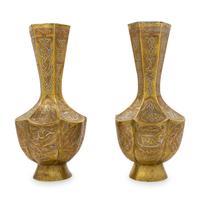 A Pair of Cairoware Vases