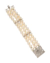 WHITE GOLD, CULTURED PEARL AND DIAMOND CONVERTIBLE BRACELET
