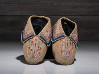 Haudenosaunee Quilled and Beaded Hide Moccasins