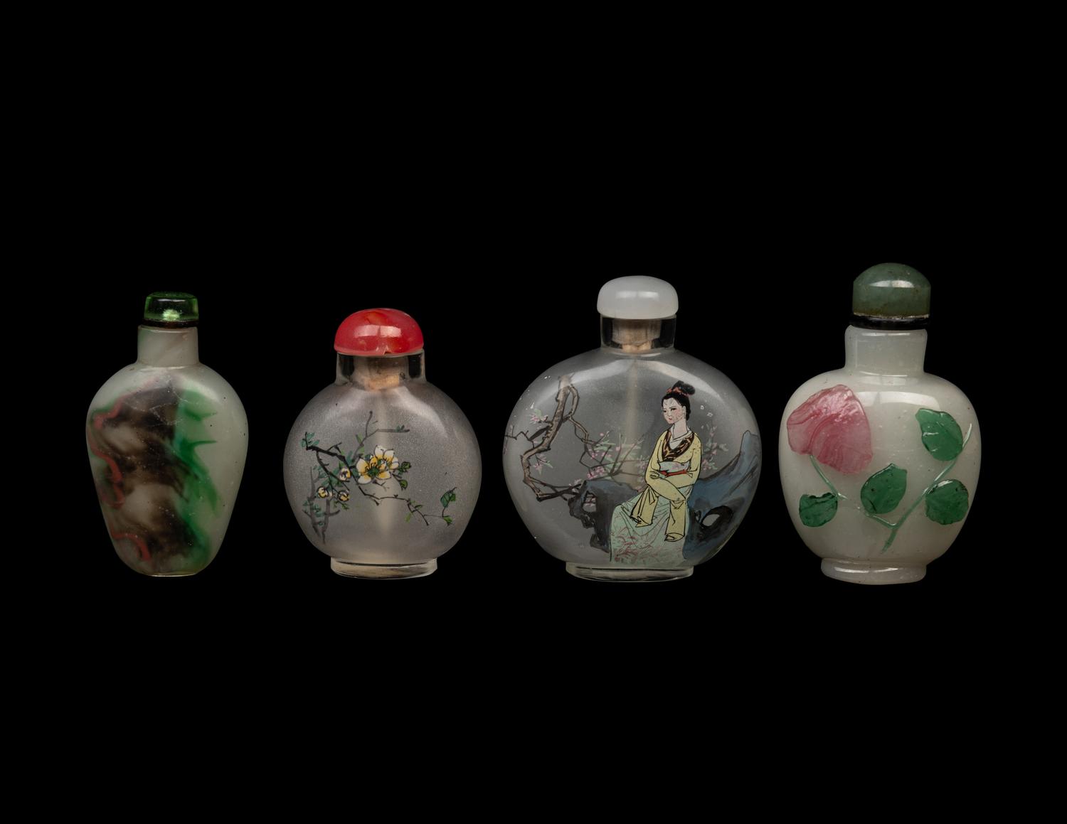 Four Chinese Glass Snuff Bottles