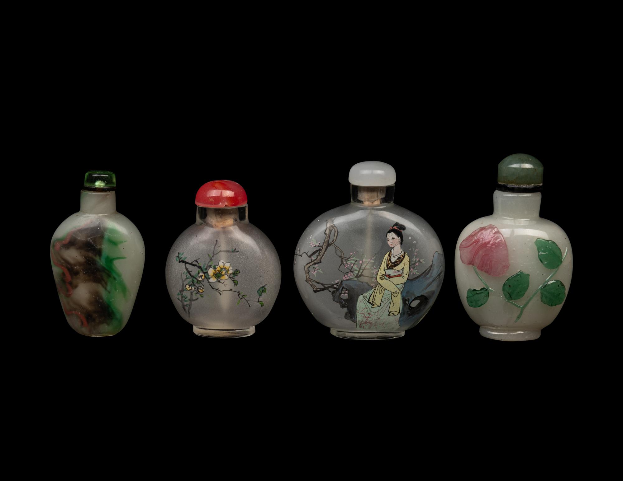 Four Chinese Glass Snuff Bottles