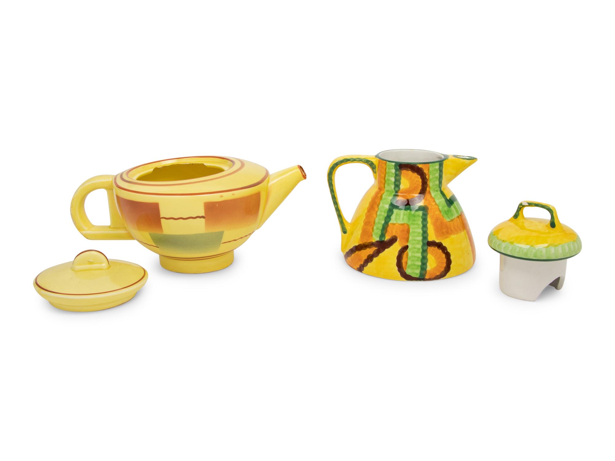 A Teapot and Coffee Pot, c. 1930 Schramberg Majolikafabrik, Germany