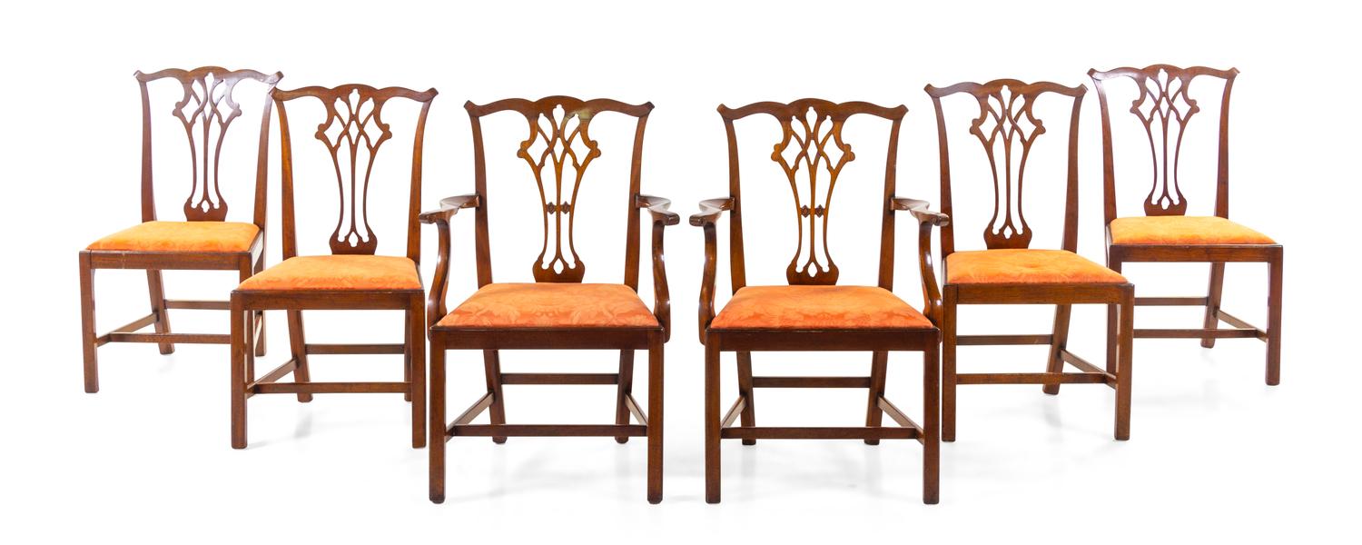 A Set of Six George III Style Mahogany Dining Chairs