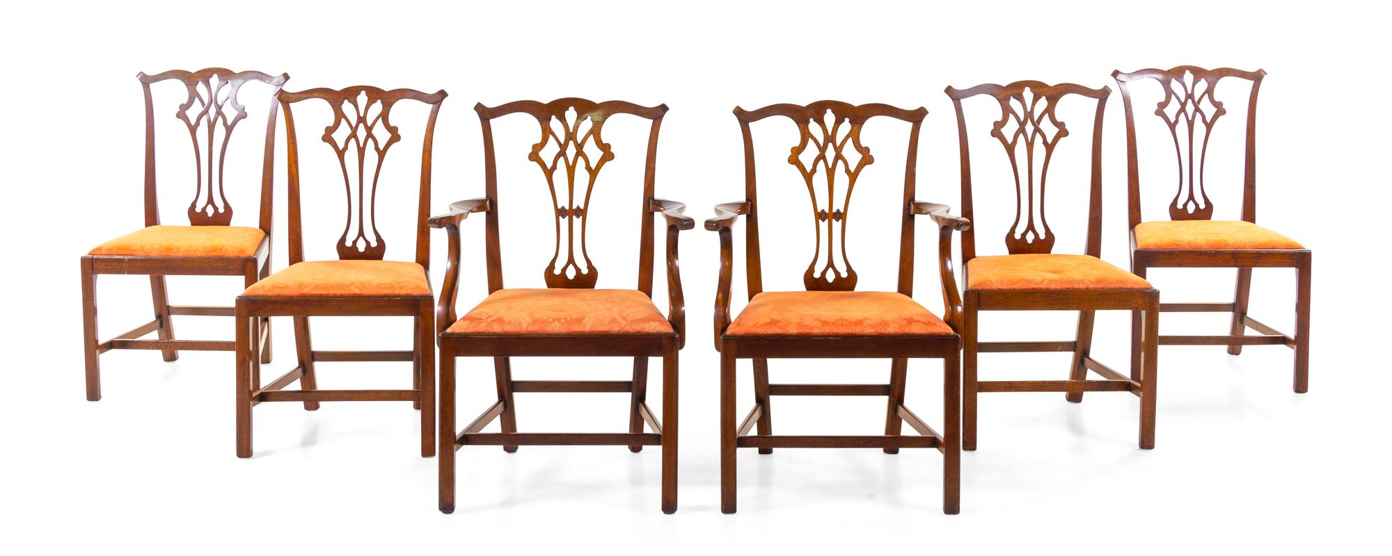 A Set of Six George III Style Mahogany Dining Chairs