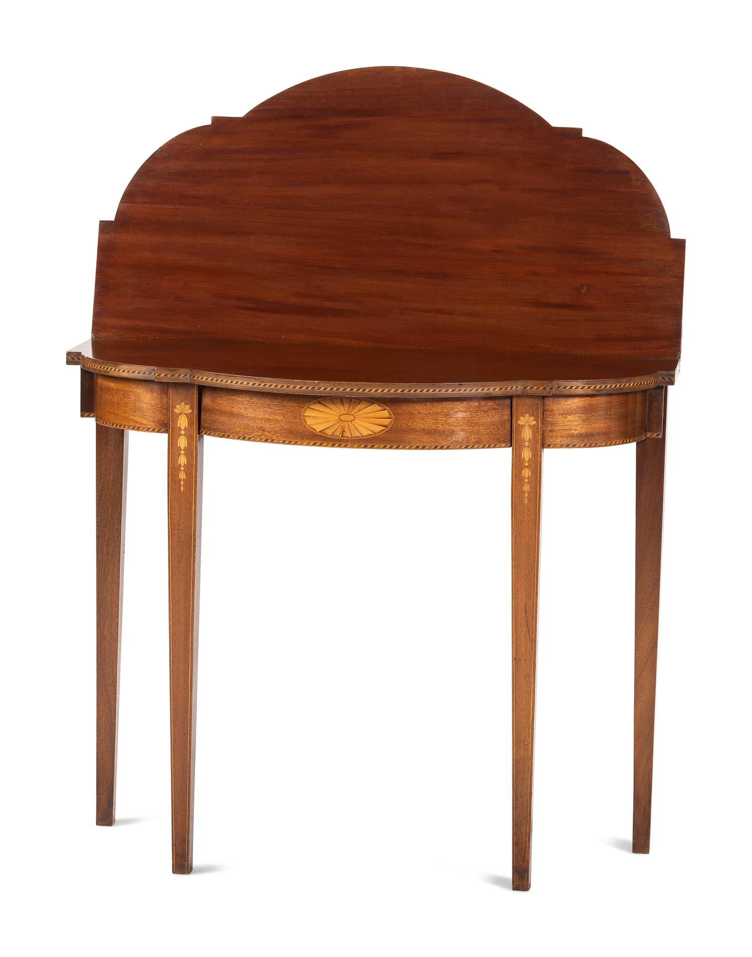 A Federal Inlaid Mahogany Shaped-Top Game Table