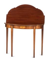 A Federal Inlaid Mahogany Shaped-Top Game Table