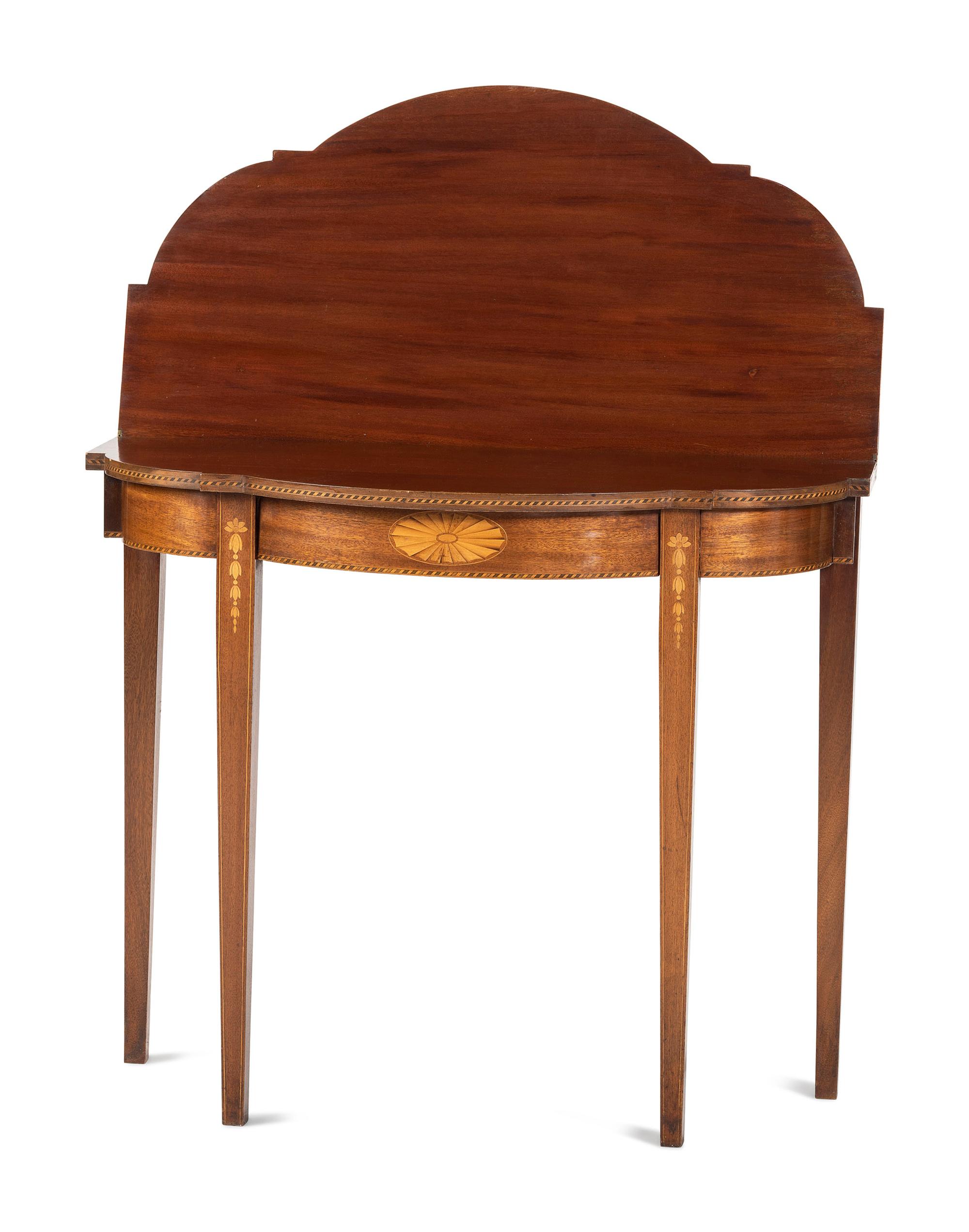 A Federal Inlaid Mahogany Shaped-Top Game Table
