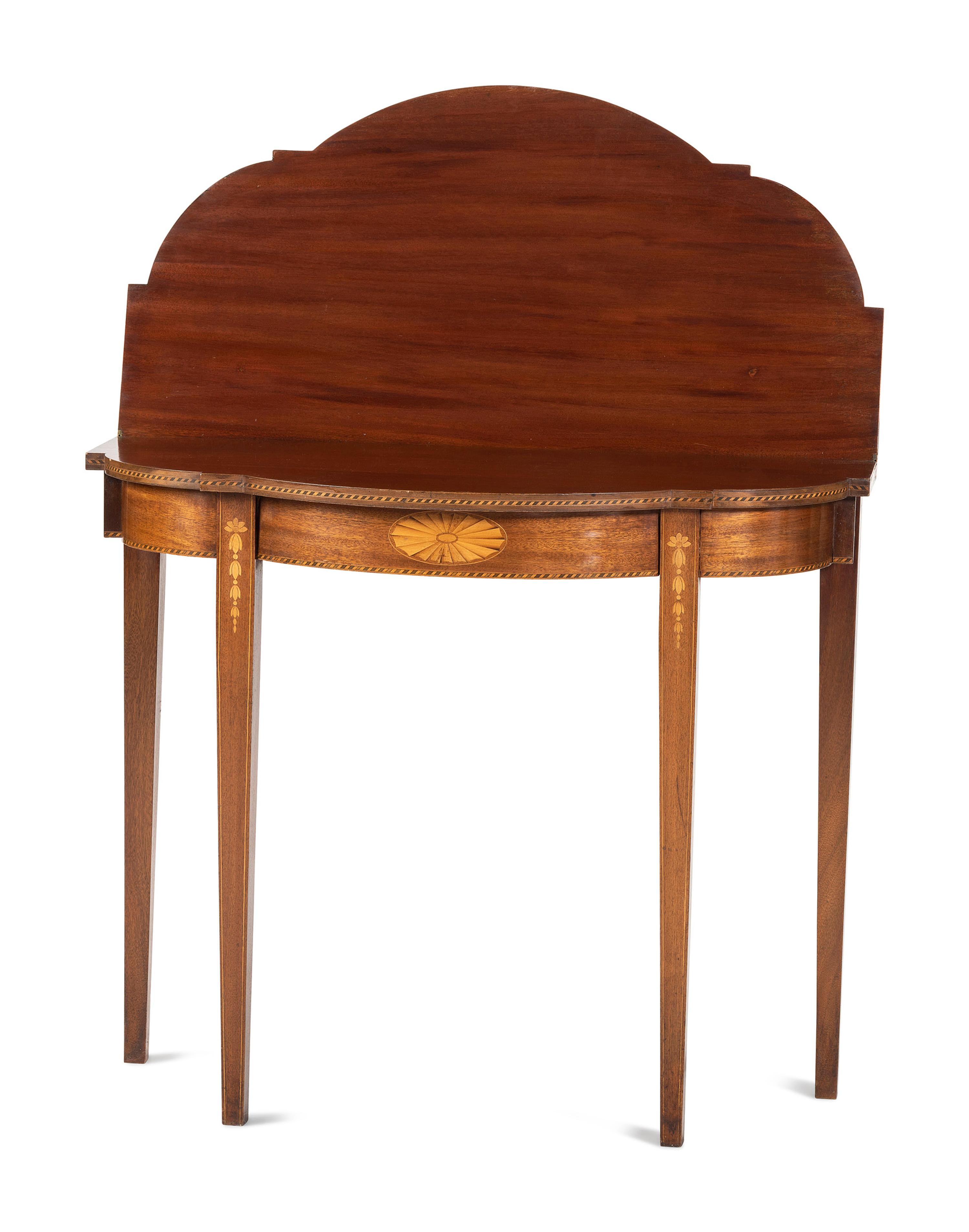 A Federal Inlaid Mahogany Shaped-Top Game Table