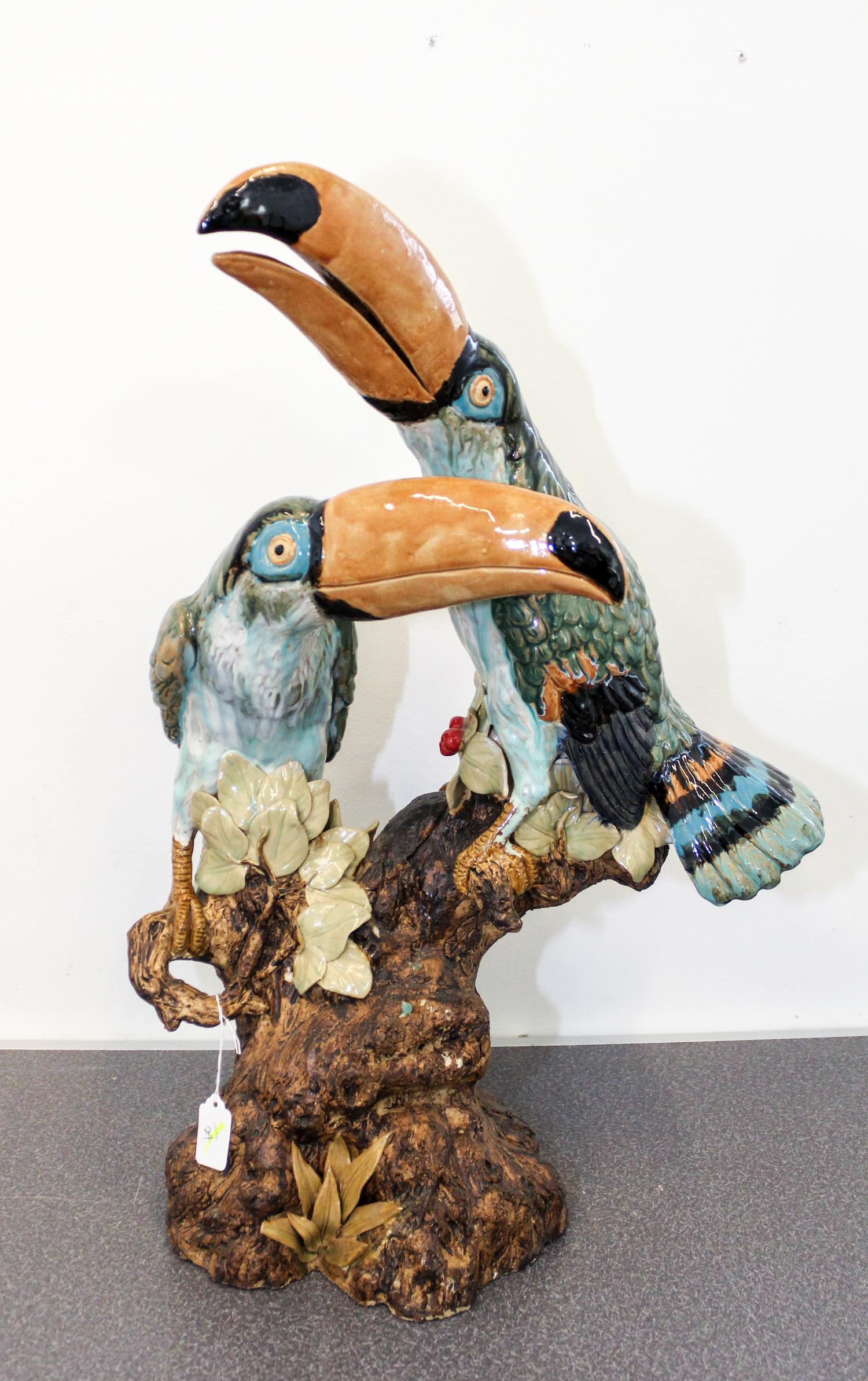 A Glazed Ceramic Model of a Toucan Height 24 inches. — 20TH CENTURY