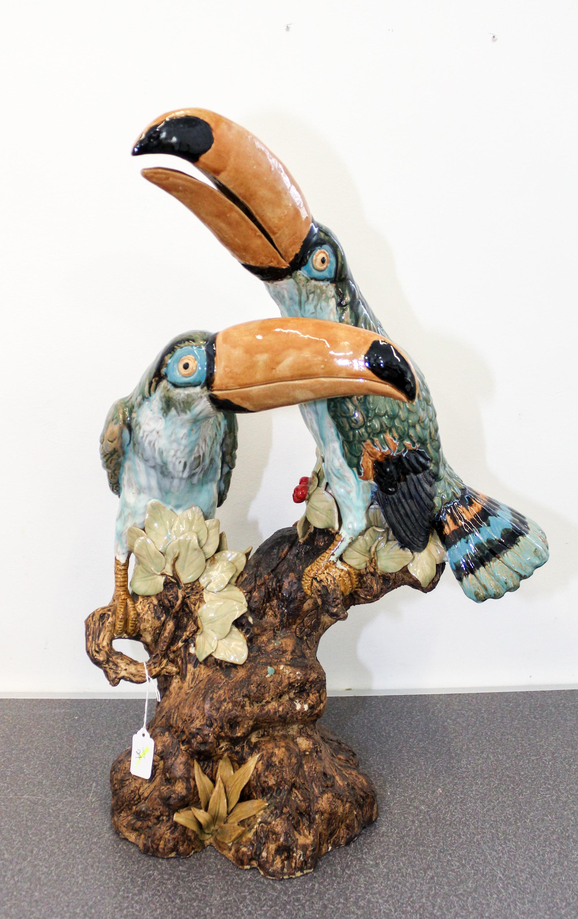 A Glazed Ceramic Model of a Toucan Height 24 inches. — 20TH CENTURY