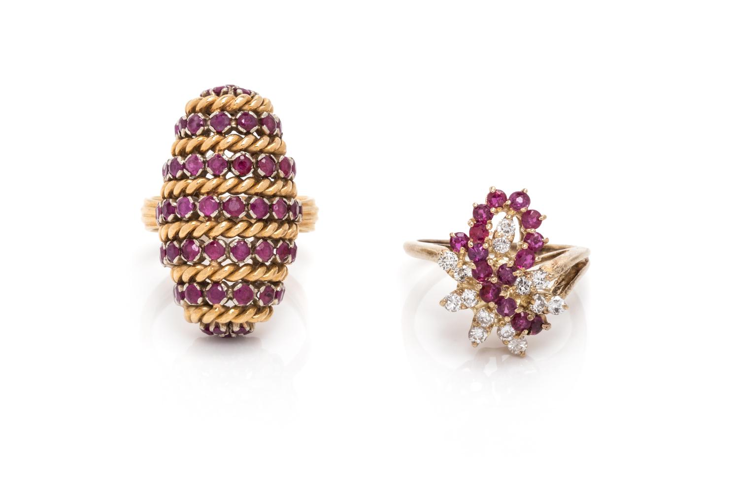 COLLECTION OF RUBY AND DIAMOND RINGS